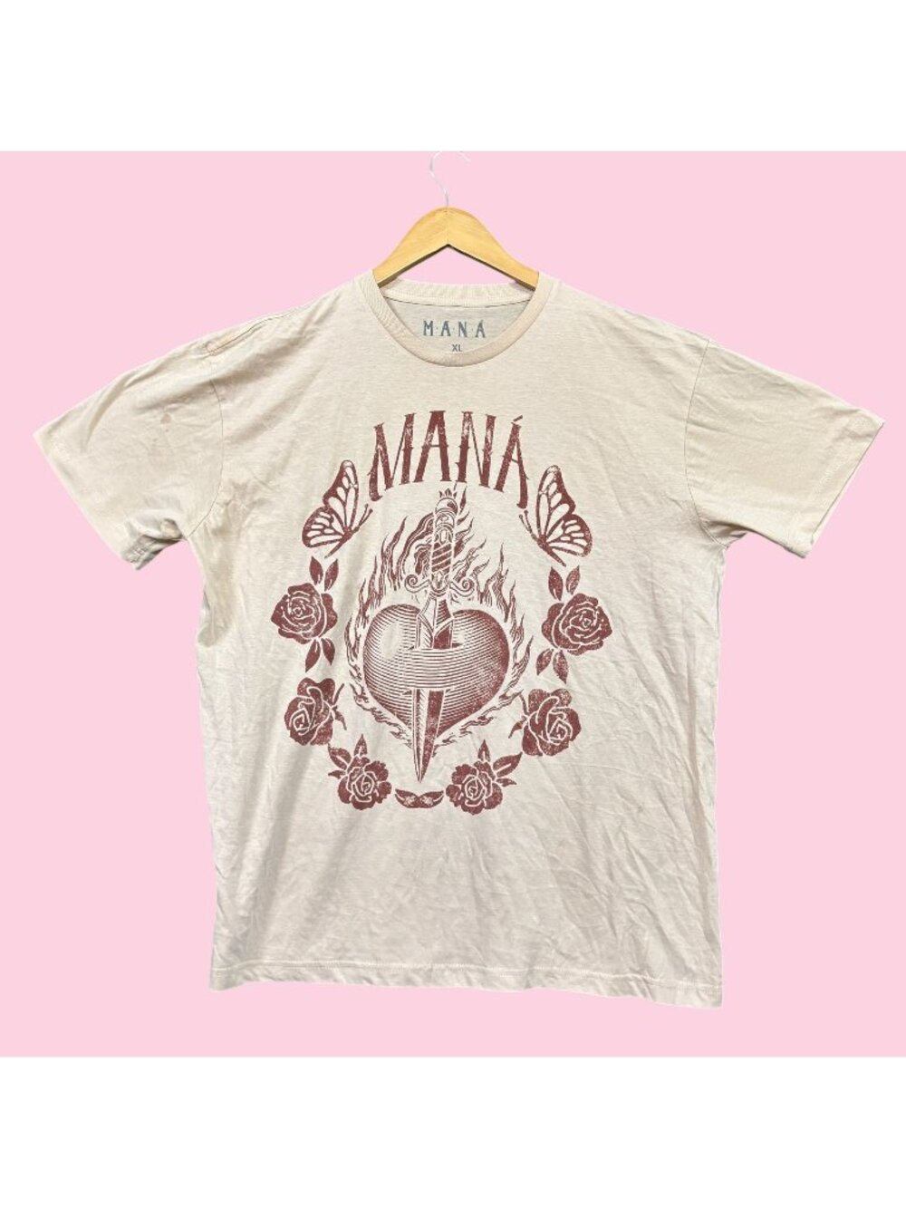 Mana Revolución de Amor Heart Dagger Rock Band Tee XL
